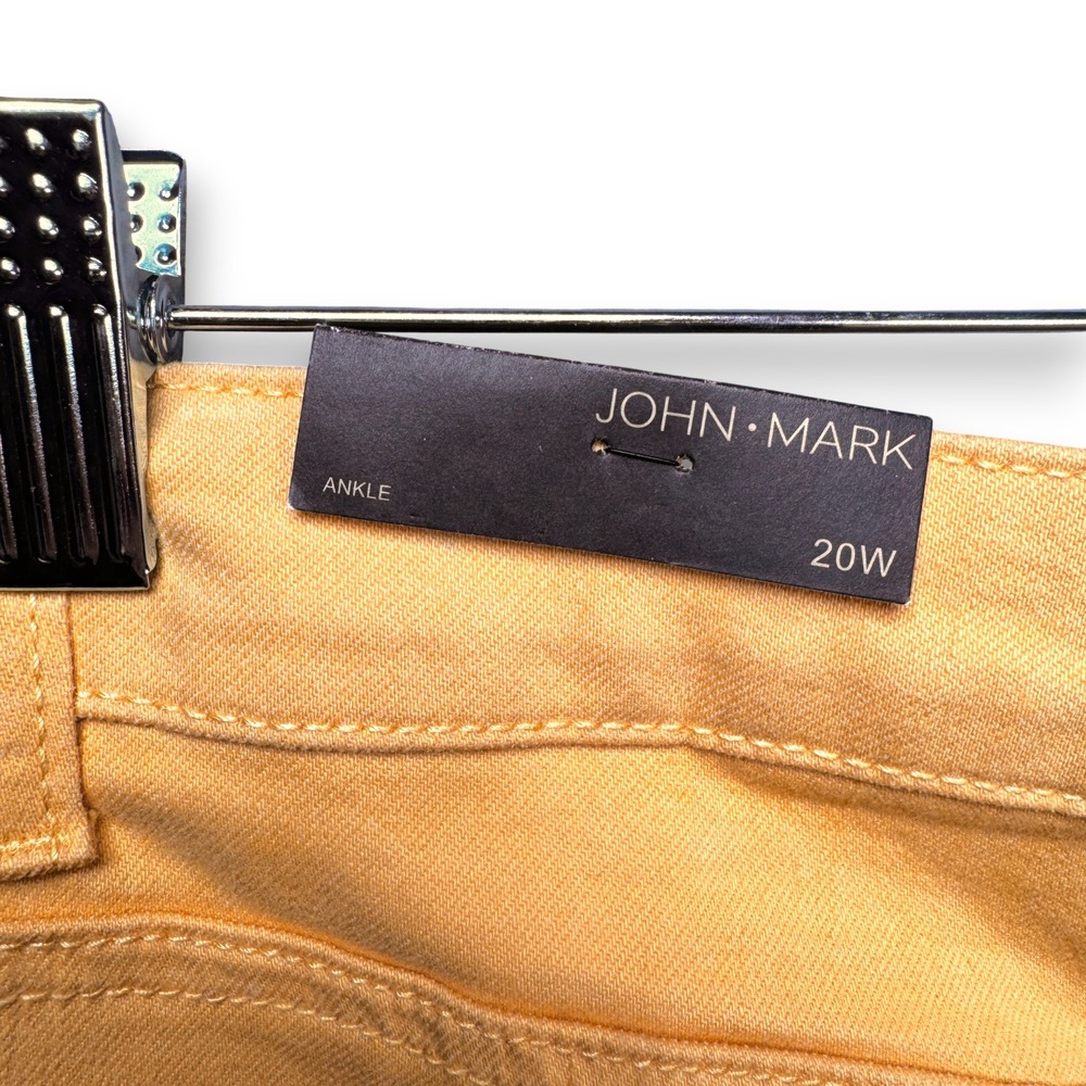 JOHN MARK Happy Days 'Maize'‎ Gold Ankle Raw Hem Straight Leg Pants Sz 20W NWT - Picture 8 of 13